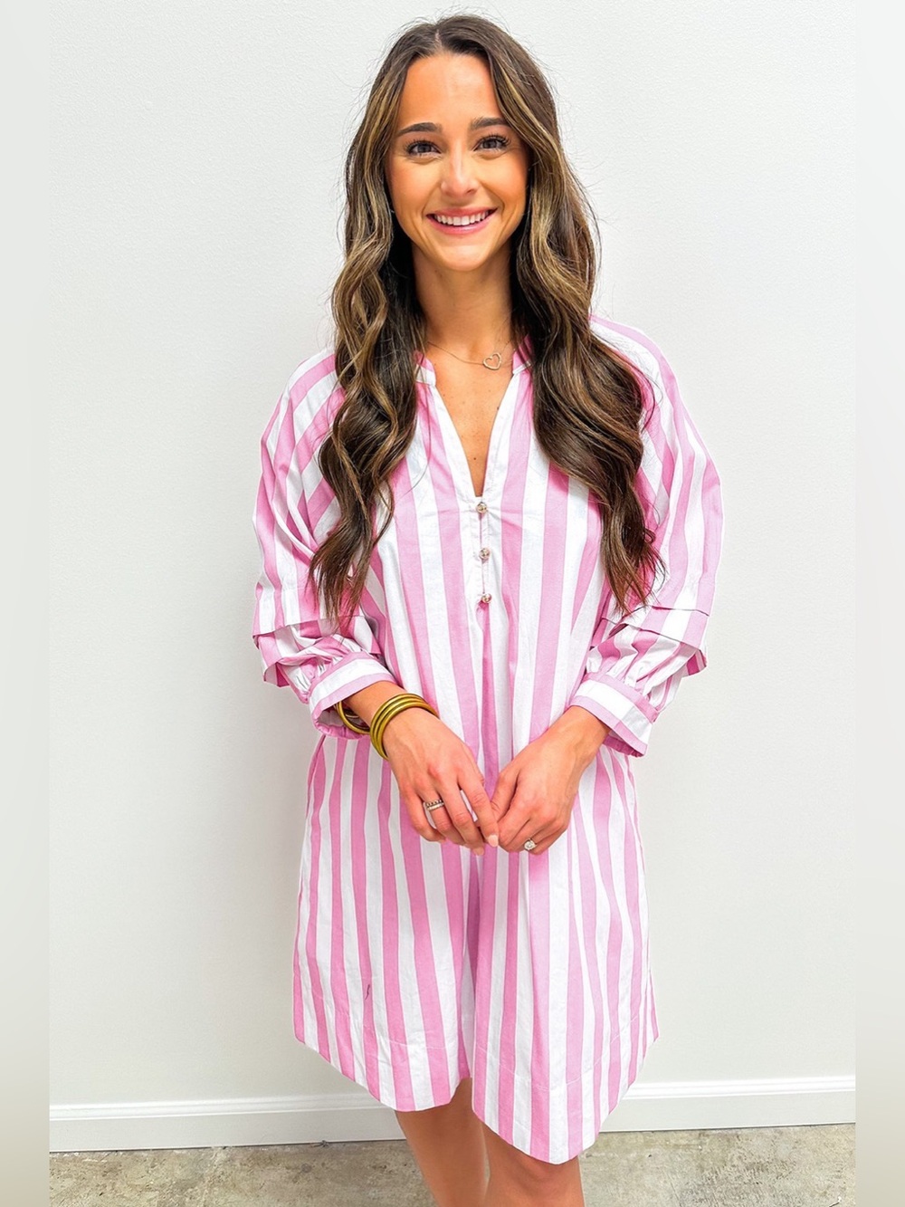 #27: NWT Pink & White Striped Shirt Dress 💕